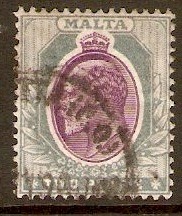 Malta 1904 2d Purple and grey. SG50.